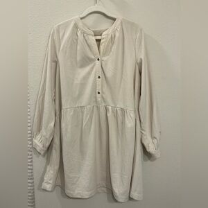 Cream Long Sleeve Dress